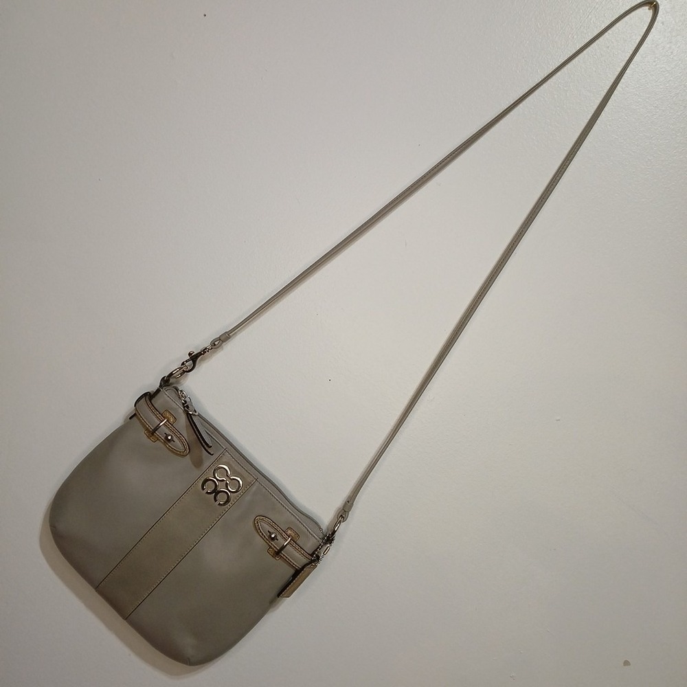 Coach Collette Gray Leather Slim Crossbody Bag Purse Satchel C Logo #44808 2011 - Picture 2 of 12